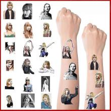 (B) Taylor Swift Temporary Tattoo Stickers, Number 13 & lOVER Hand Tattoo Inspired, Tour Concert Merch Accessories for Swiftie, For Face, Women, Body - SH