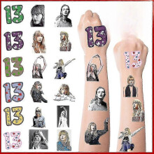 (A) Taylor Swift Temporary Tattoo Stickers, Number 13 & lOVER Hand Tattoo Inspired, Tour Concert Merch Accessories for Swiftie, For Face, Women, Body - SH