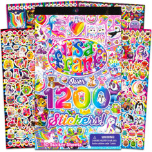 Livro de Adesivos Lisa Frank 1200 Adesivos Coletáveis para Artesanato e Scrapbooking