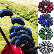 (Blue) 12pcs/set Golf Club Iron Head Cover Protector Neoprene Golf Protective-headcover