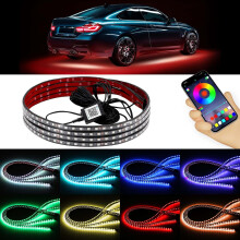GDICONIC 4x RGB LED Under Car Tube Strip Underglow body Neon Light Kit Phone App Control