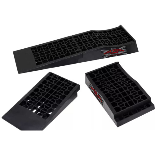 2pcs Low Profile Car Ramps Honeycombed Channel Loading Maintenance Non‑Slip Tool