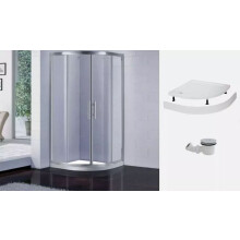 (Including Riser Kit, 800mm x 800mm) Chrome Quadrant Enclosure And Tray With Riser Kit Option