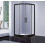 (Excluding Riser Kit, 800mm x 800mm) Black Quadrant Enclosure And Tray With Riser Kit Option 1