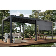 (Pergola 4m x 3m) Veranda Pergola Aluminium Shutter Roof 3m X 3m Garden 3m x 4m Louvered +/- Blind
