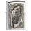Zippo Zippo Lighter Revolver Emblem Brushed Chrome Windproof Flame Flip Top Refillable 1