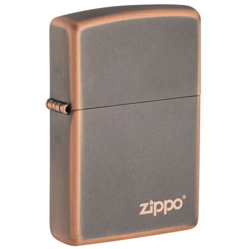 Zippo Zippo Lighter Rustic Bronze Logo Windproof Flame Refillable Lighter Flip Top