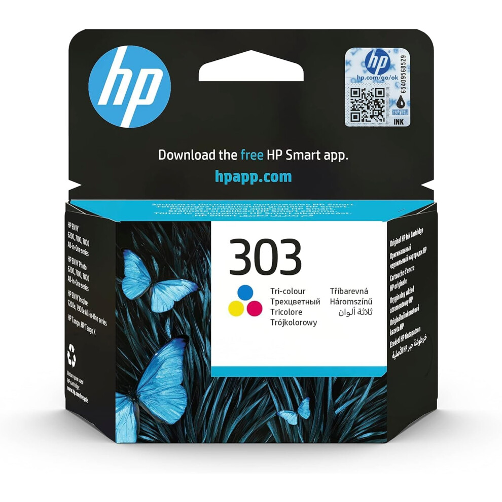 HP T6N01AE 303 Original Ink Cartridge, Tri-color, Single Pack