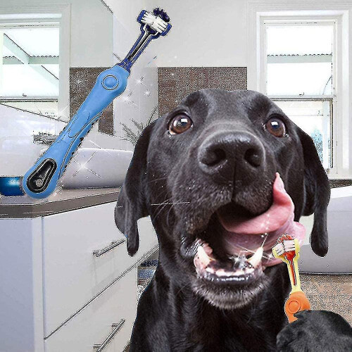 Three Sided Pet Toothbrush Dog Brush(2pcs- ) 1