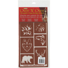 Pochoir pour gravure sur verre Over N Over de Armour Products 21-1657, 5 pouces sur 8 pouces, Wild Things