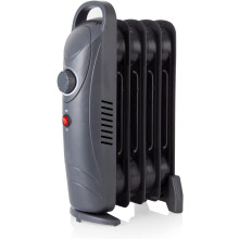 Warmlite WL43002YDT 650W 5 Fin Oil Filled Radiator with Adjustable Thermostat and Overheat Protection, Dark Titanium