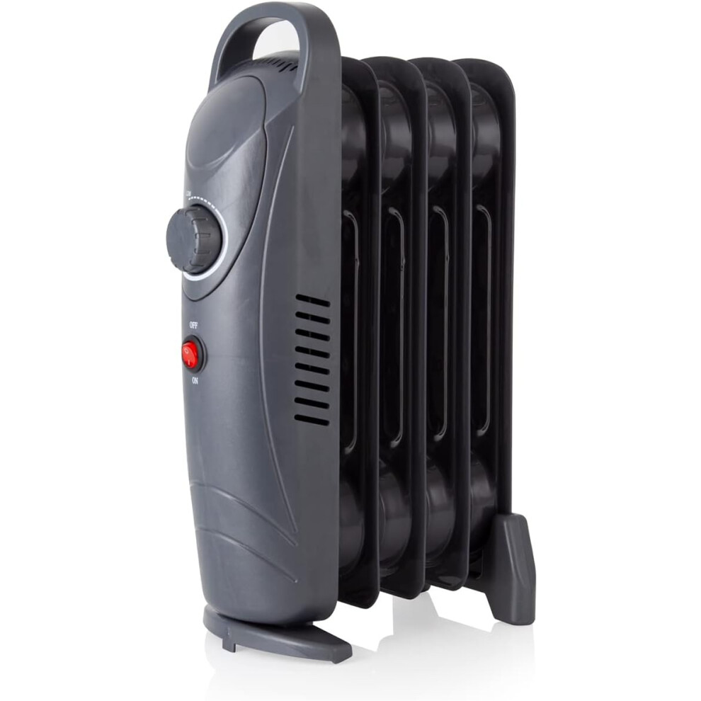 Warmlite WL43002YDT 650W 5 Fin Oil Filled Radiator with Adjustable Thermostat and Overheat Protection, Dark Titanium