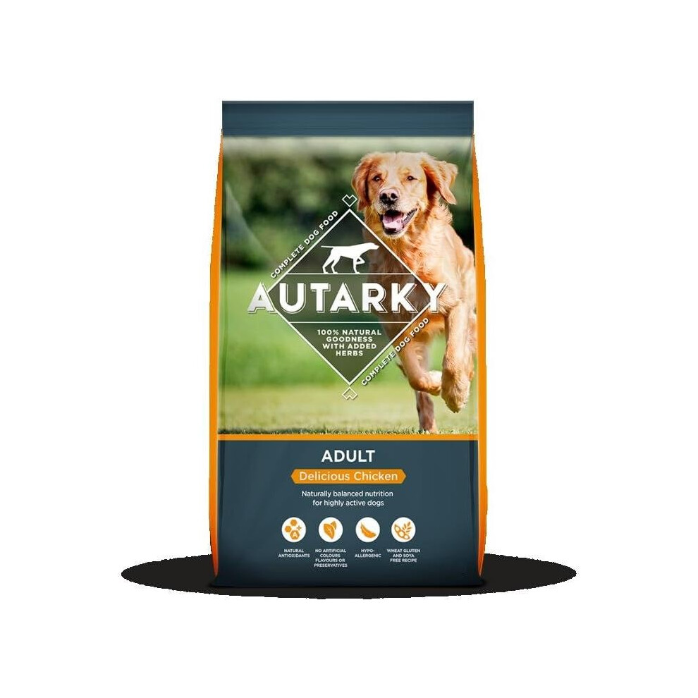 Autarky Hypoallergenic Delicious Chicken Dry Dog Food With Added Herbs, 12 Kg