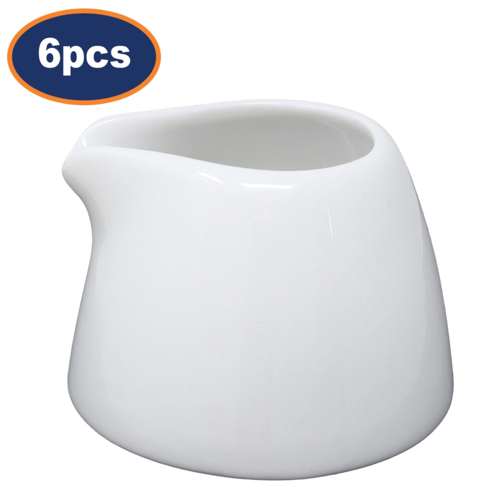 Small Milk Sauce Pots Vitrified Porcelain Microwave Dishwasher Safe 50ml 6Pc