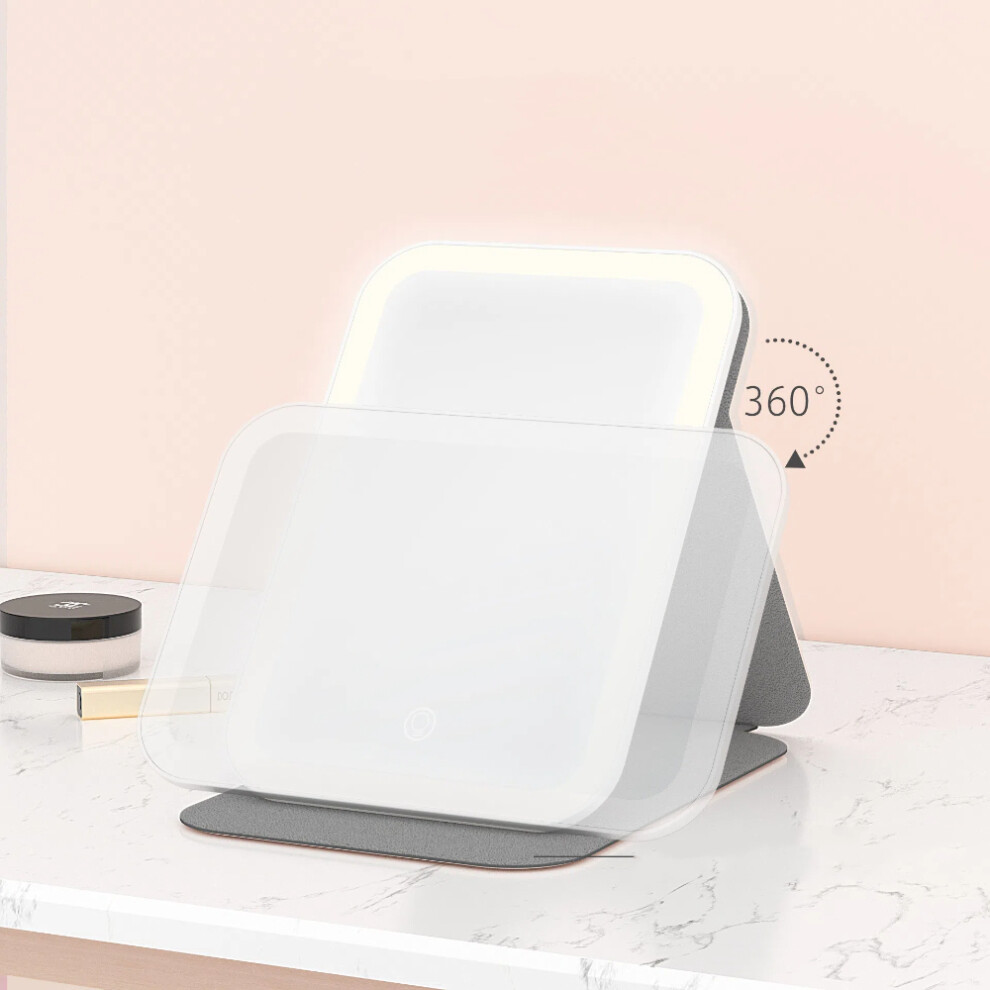 Pink ( ) Compact Led Travel Makeup-Mirror-Usb Rechargeable Portable Tabletop Cosmetic