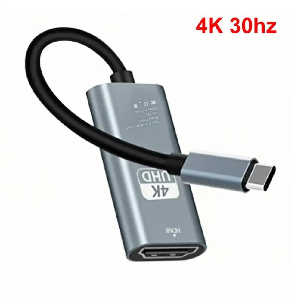 (4K 30hz) Usb 3.1 Type-c To Hdmi-compatible Adapter 4k 60hz 30hz Hdtv Converter Cable For Macbook Air Ipad Samsung Laptop Pc Computer Tv Display Dongle