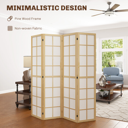 Homcom HOMCOM Indoor Room Partition, 4 Panel Folding Room Divider, 160 x 170cm 2