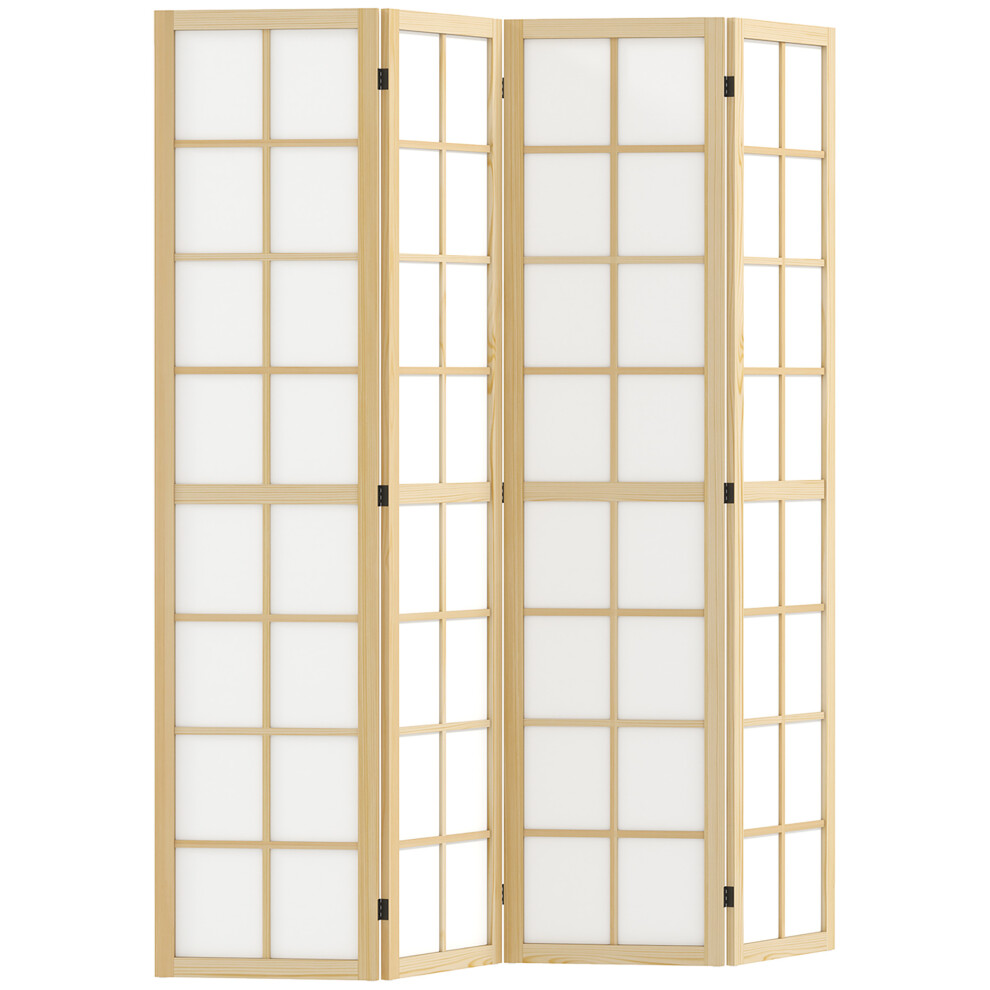 HOMCOM Indoor Room Partition, 4 Panel Folding Room Divider, 160 x 170cm