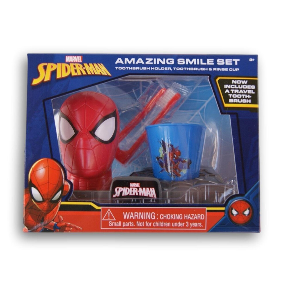 Coffret Spider-Man Amazing Smile - Porte-Brosse ? Dents, Brosse ? Dents Et Gobelet De Rin?Age-image
