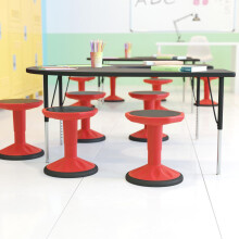 Flash Furniture Carter Sgabello per apprendimento attivo regolabile in altezza per aule Sgabello oscillante senza schienale con rotazione a 360 g