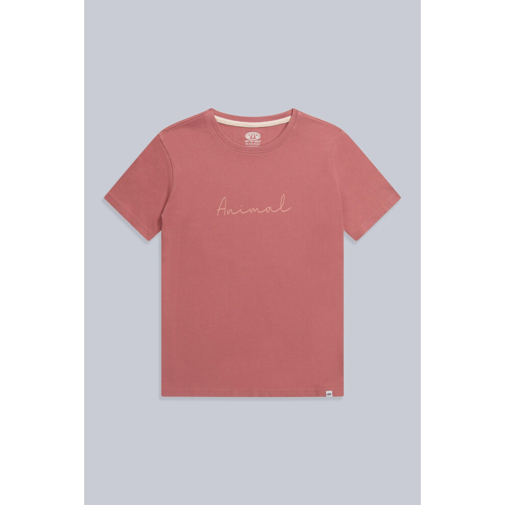 (20 UK, Dark Pink) Animal Womens/Ladies Marina Logo Organic T-Shirt