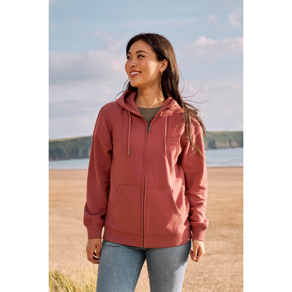 (6 UK, Dark Pink) Animal Womens/Ladies Maya Organic Full Zip Hoodie