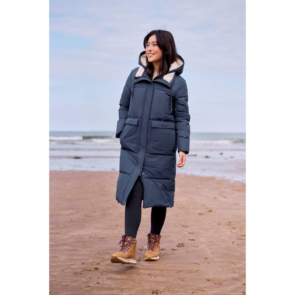 (10 UK, Navy) Animal Womens/Ladies Dawlish Recycled Longline Padded Jacket