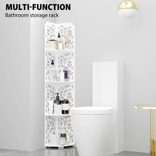 Corner Shelf Unit 4 Tier Freestanding Storage Unit Bathroom Shelves Bookcase Display Corner Rack