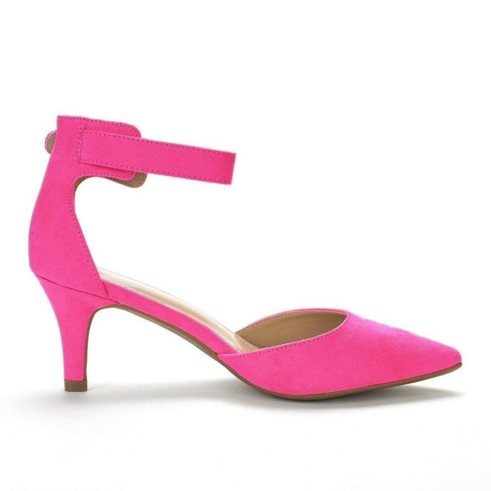 (rose red, 38) Loslandifen Women Sandals Summer Ladies Suede Thin High Heels Pumps Wedding Party Woman Shoes Open Toe Sexy Ankle Straps Sandals Shoe