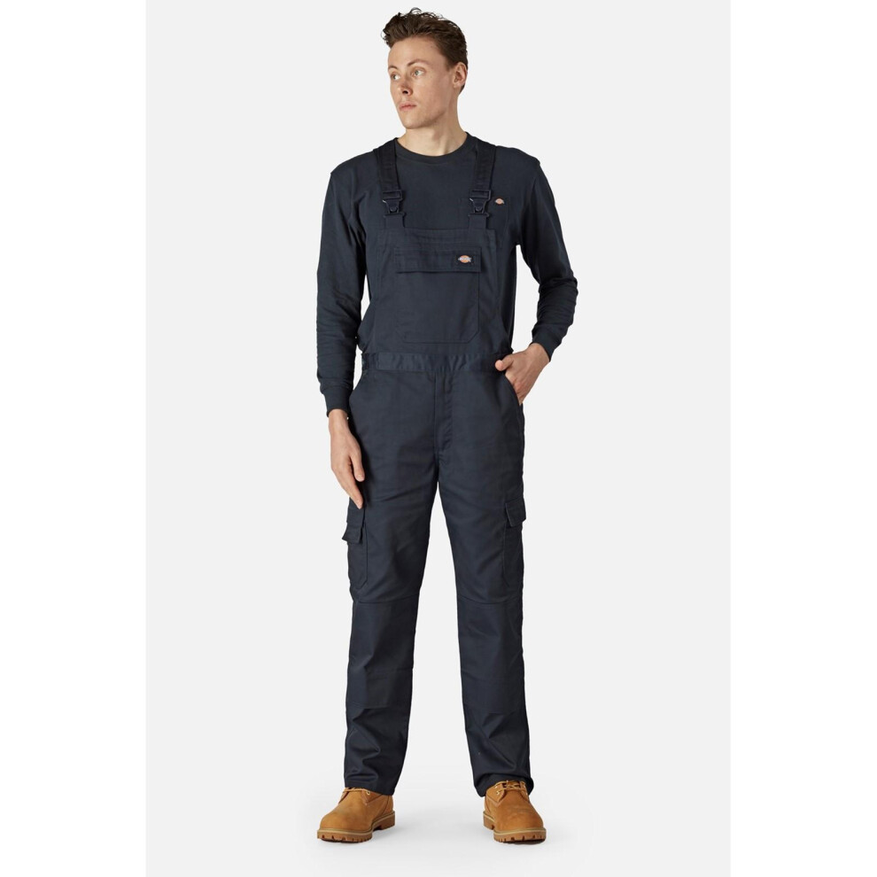 (L, Dark Navy) Dickies Mens Bib And Brace Trouser