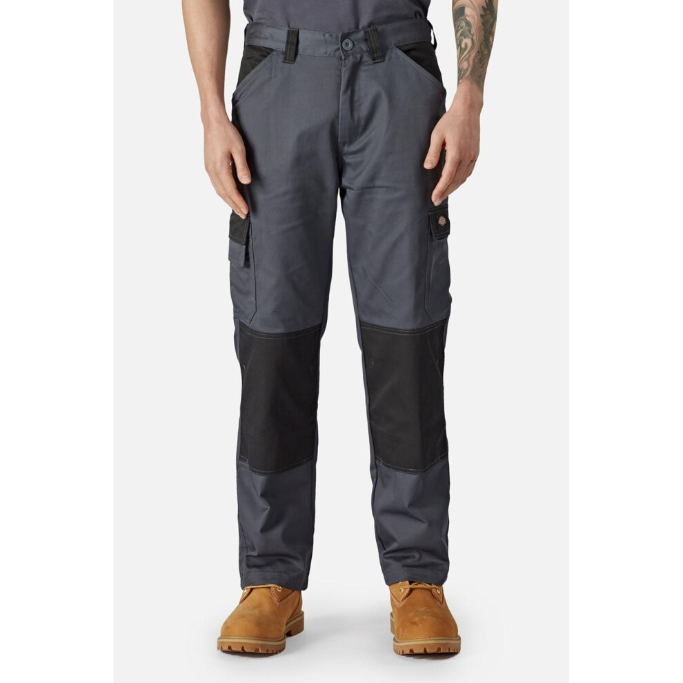 (38L, Black/Slate Grey) Dickies Mens Plain Work Trousers