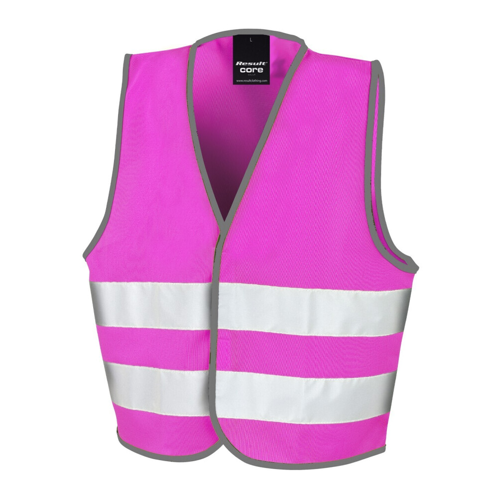 (7-9 Years, Fluorescent Pink) SAFE-GUARD by Result Childrens/Kids Core Enhanced Hi-Vis Vest