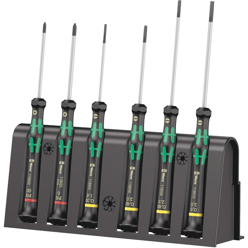 Wera 2035/6 A Kraftform Micro Screwdriver Set, For Electronic Applications, Ph/Sl, 6 Piece, 05118150001 90446641