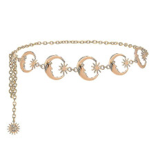 Moon Belt Chain Metal Waist Chain Jeans Chain Fashion Ladies Body Jewelry Ladies Girls Style 4 Gold,
