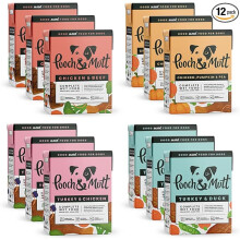Pooch & Mutt - Variety Pack of Complete Wet Dog Food, Dry Dog Food Topper, 12x375g