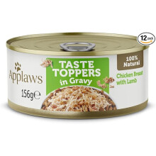 Applaws 100% Natural Wet Dog Food Tins, Grain Free Chicken and Lamb in Gravy, 156g (Pack of 12)