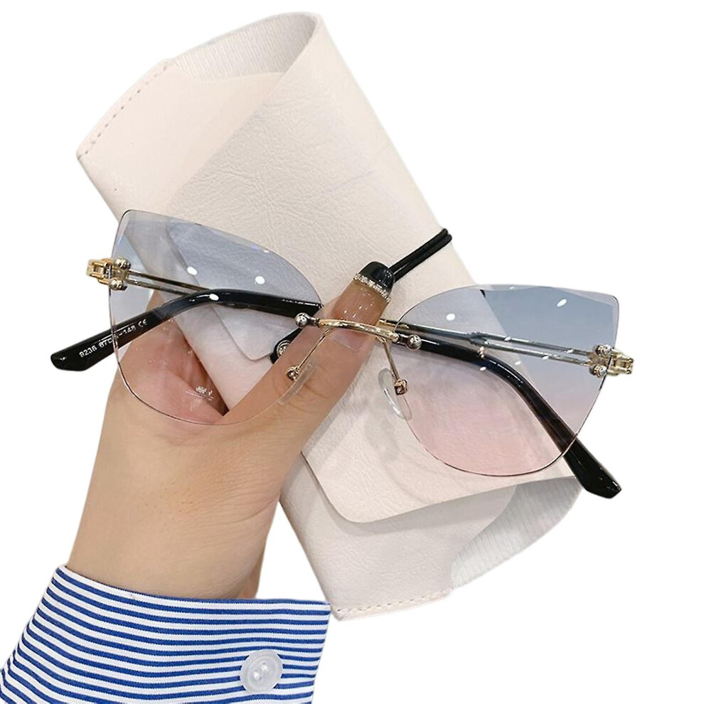 (Gold Frame Blue Pink) Colorful Women\'s Driving Sunglasses Anti-seawater Large Frame Sunglasses For Houseboat Driving Running Fishing-image-OPC-PFVTZXT-NEW