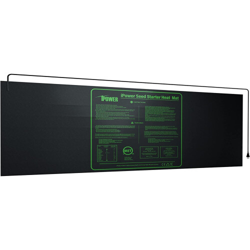 iPower GLHTMTL-A 48" x 20" Ανθεκτική Θερμαινόμενη Ματ για Σπορά, Μαύρη
