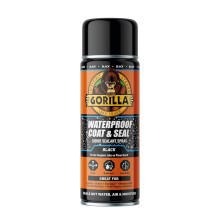 Gorilla Waterproof Black Coat & Seal Spray, 450ml Flexible, Weatherproof Liquid Sealant | Seals out Water, Air & Moisture | For Roof Tiles, Brick