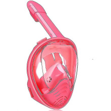 (pink) Kids Snorkel Mask Full Face, 180 Degree Panoramic View Snorkeling Set
