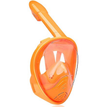 (orange) Kids Snorkel Mask Full Face, 180 Degree Panoramic View Snorkeling Set