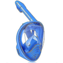 (dark blue) Kids Snorkel Mask Full Face, 180 Degree Panoramic View Snorkeling Set