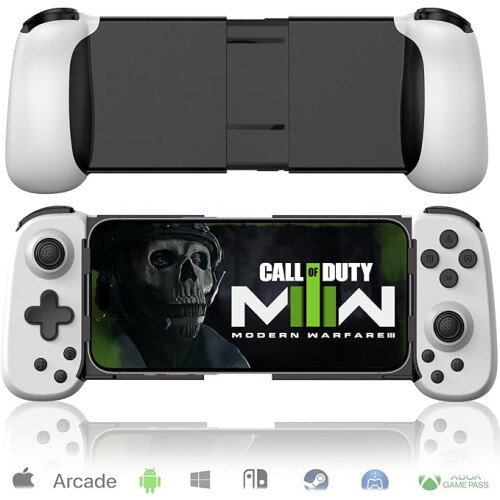 Mobile Game Controller for iPhone/iPad/Android/Samsung/Tablet/PC/Switch/PS3/PS4, Wireless Gamepad Joystick with Turbo/6-axis Gyro/Vibration