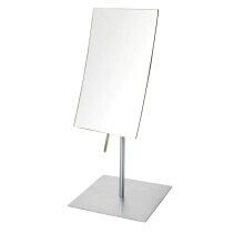 JERDON Rectangular Tabletop Makeup Mirror - Makeup Mirror with 3X Magnification with Nickel Finish - 5-inch by 8-inch Vanity Mirror - Model JP358N