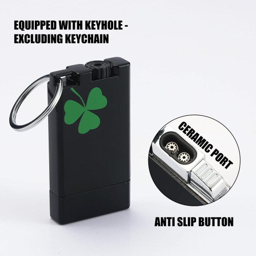 (Black White) 2 Pack Mini Torch Lighter Butane Refillable, Double Jet Flame Classic Pocket Lighter With Visible Window 1