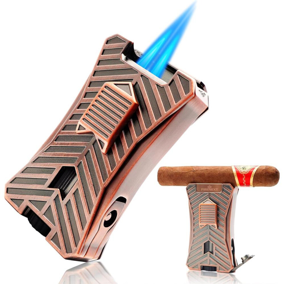 Yeuligo Cigar Lighter With Punch.windproof Torch Lighter,Refillable Butane Cool Lighters For Valentines Day Gifts For Men,Smoking