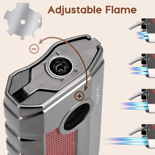 Torch Lighter, Butane Lighter, Windproof Triple Jet Flame Torch Lighter With Holder 2