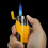 (Yellow) Butane Torch Lighter With Punch Windproof Double Jet Lighters (grey) 3