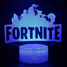 (A) Fortnite 3D Night Light Touch Sensor 7 Colours Change Remote Control Lamp Bedroom Table Desk Home Decoration