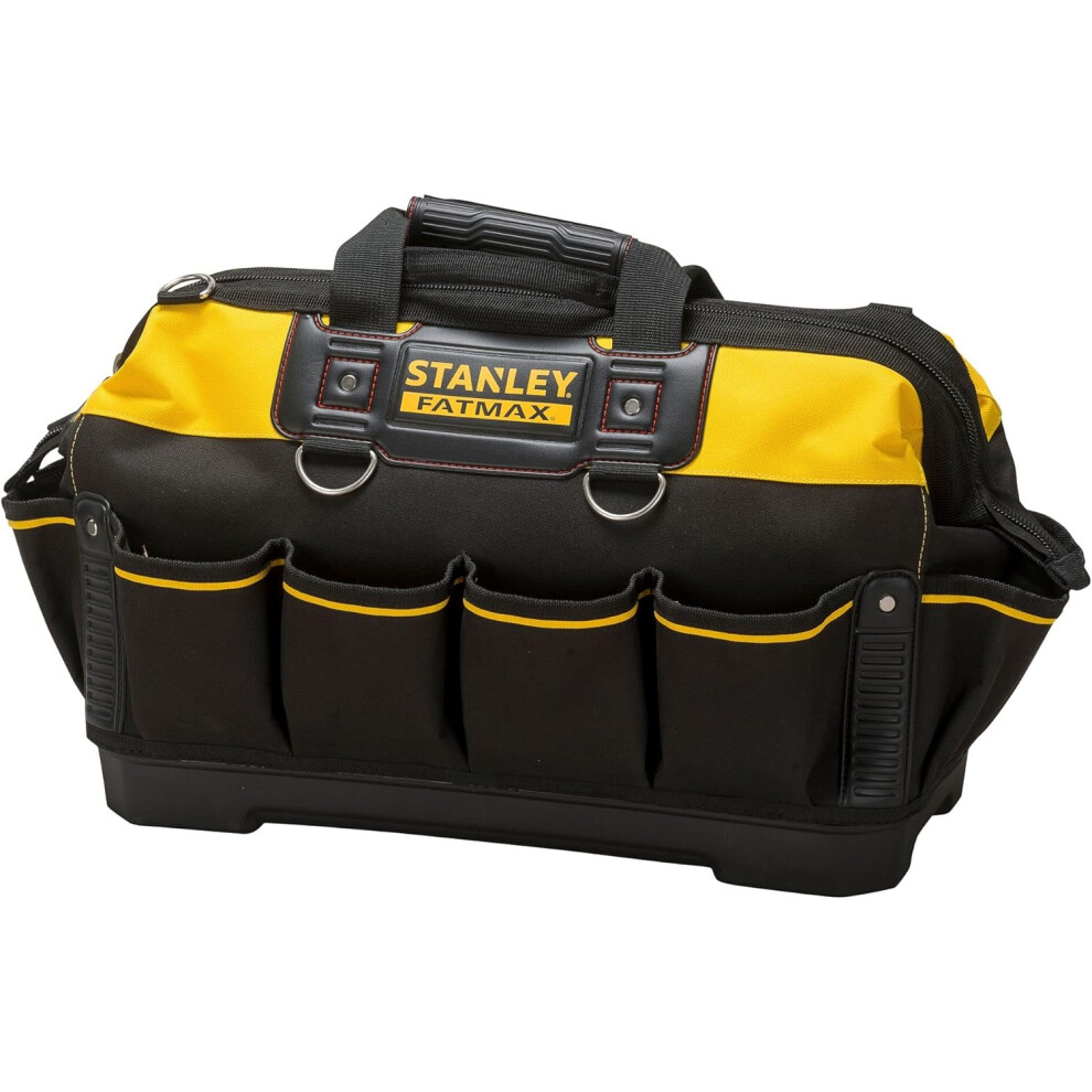 STANLEY FATMAX Technician Tool Bag, Heavy Duty 600 Denier and Leather, Multifunctional Tool Storage Organiser